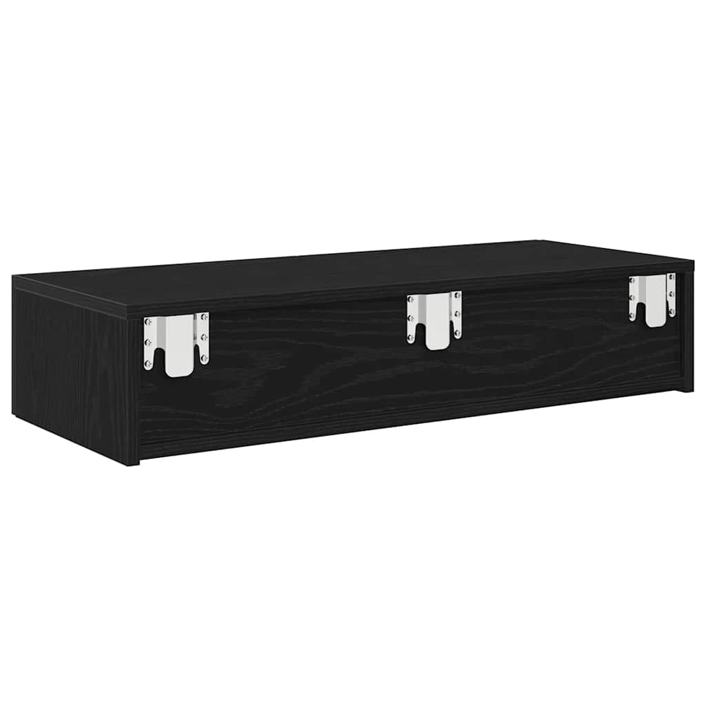 vidaXL Estante de pared con cajones de madera contrachapada negro