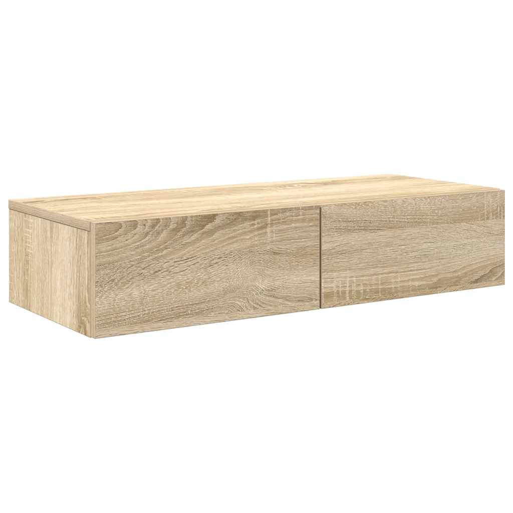 vidaXL Estante de pared con cajones madera contrachapada roble sonoma