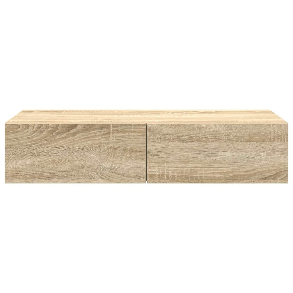 vidaXL Estante de pared con cajones madera contrachapada roble sonoma