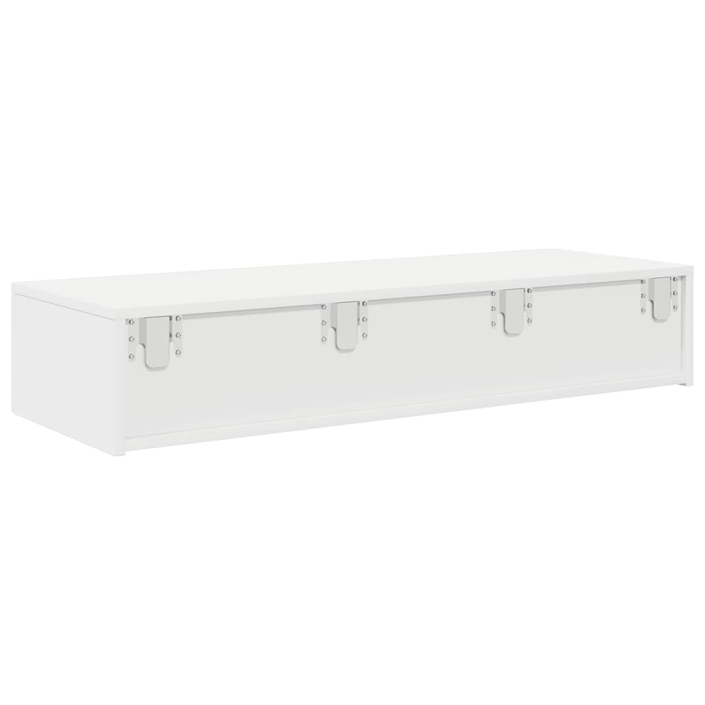 vidaXL Estante de pared con cajones de madera contrachapada blanco