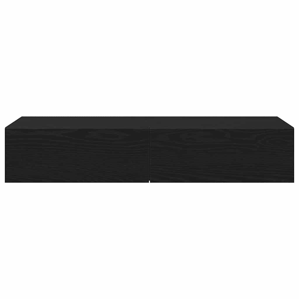 vidaXL Estante de pared con cajones de madera contrachapada negro