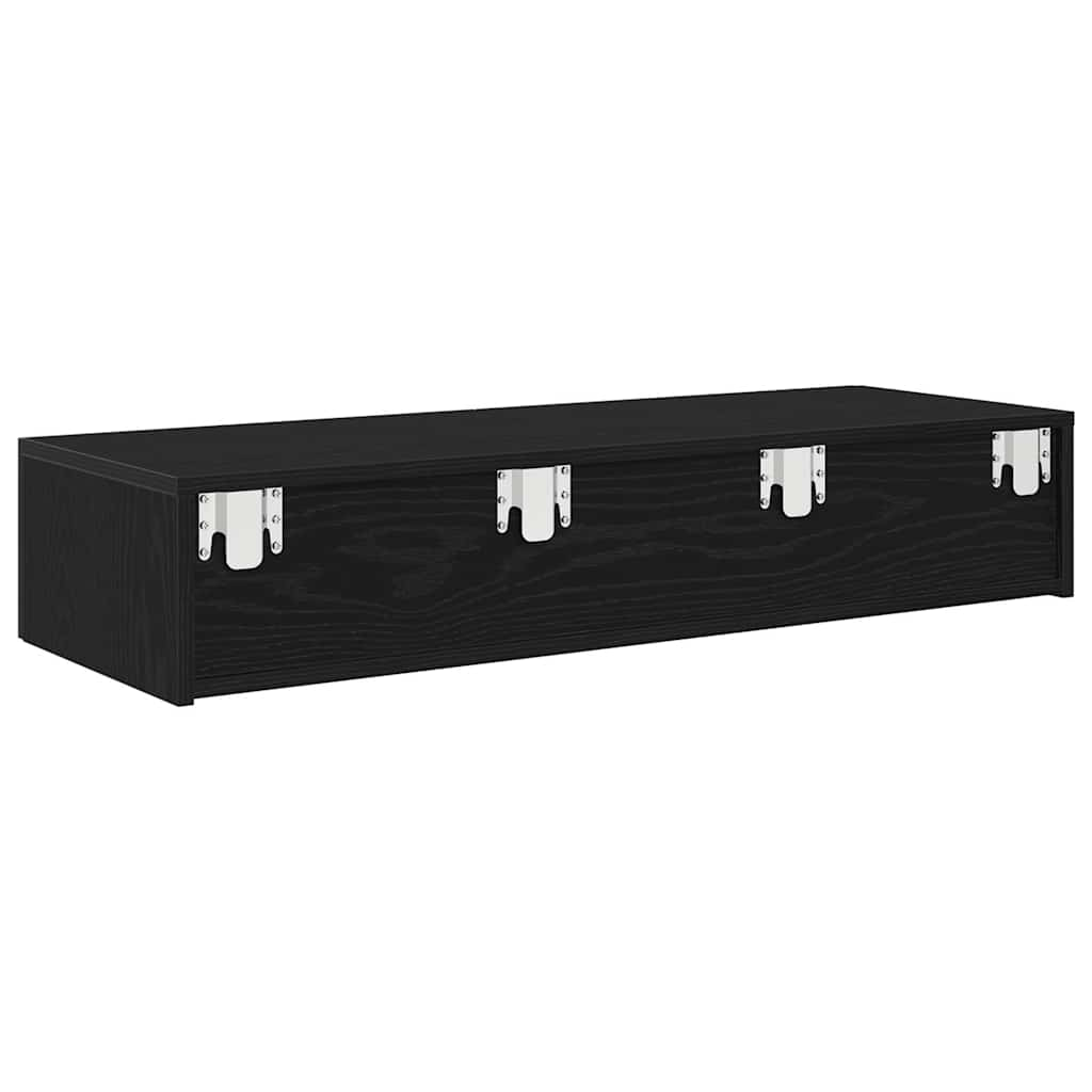 vidaXL Estante de pared con cajones de madera contrachapada negro