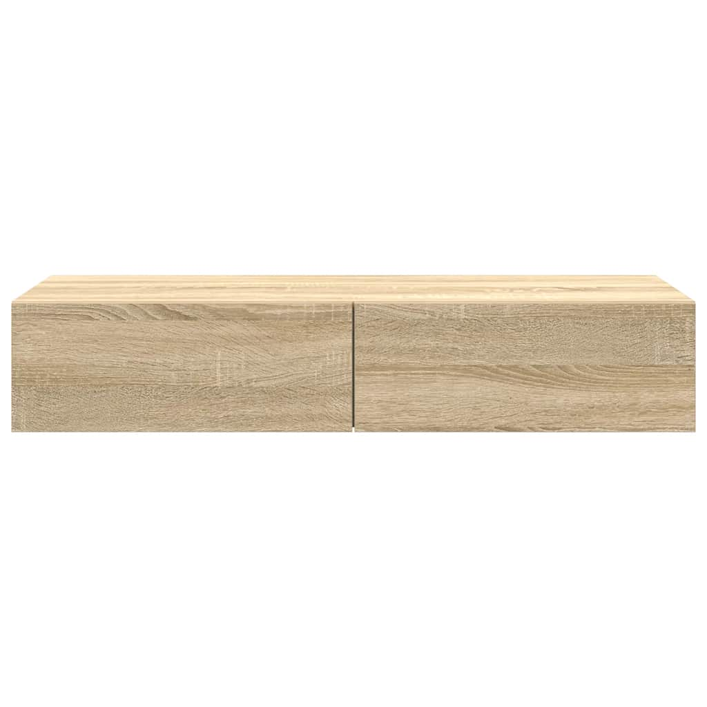 vidaXL Estante de pared con cajones madera contrachapada roble sonoma