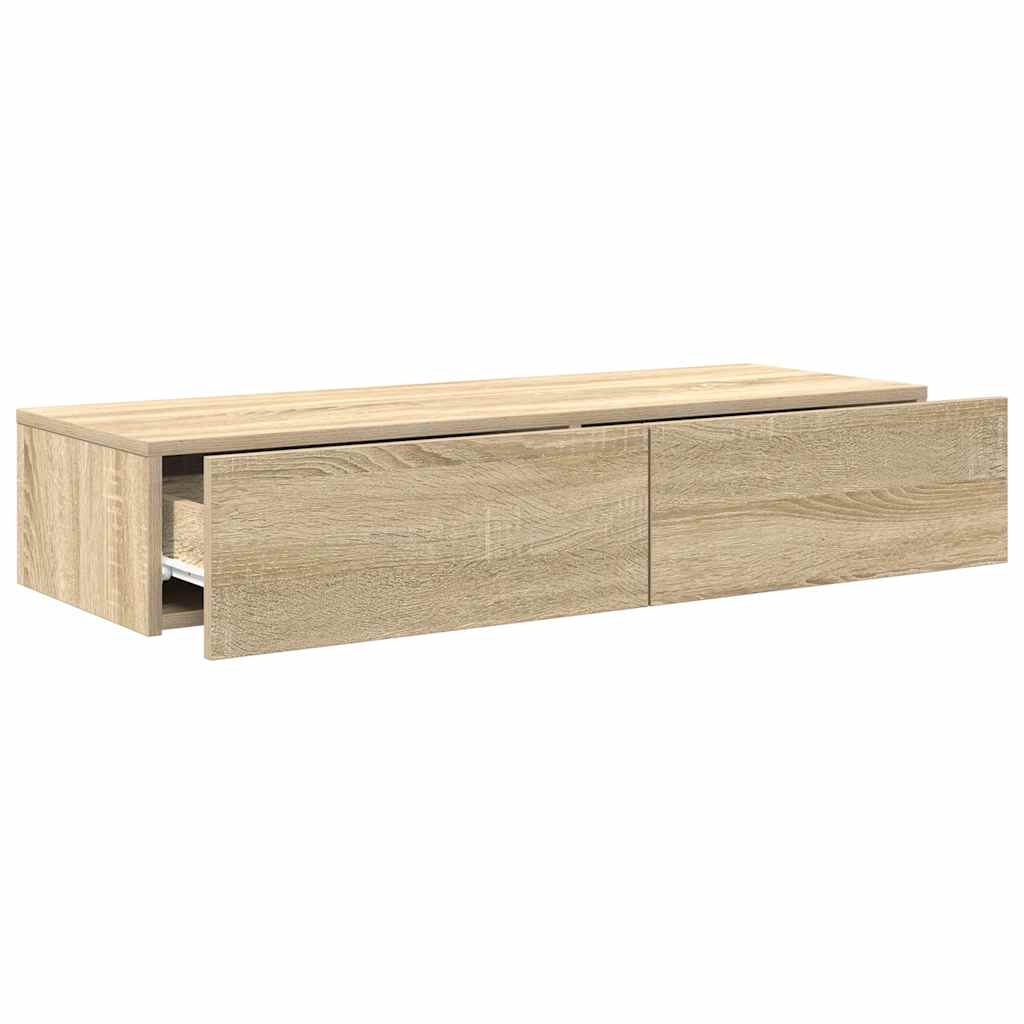 vidaXL Estante de pared con cajones madera contrachapada roble sonoma