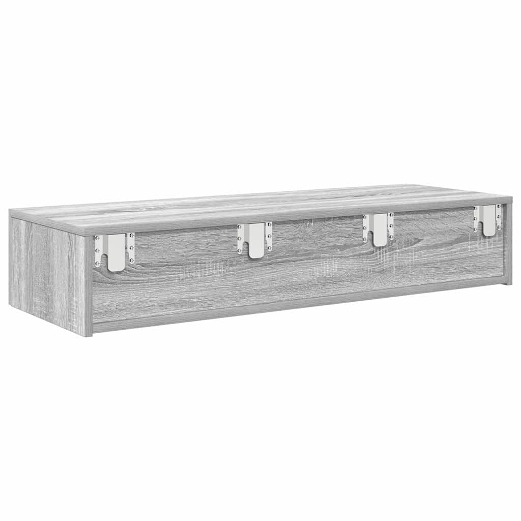 vidaXL Estante de pared con cajones madera contrachapada sonoma gris