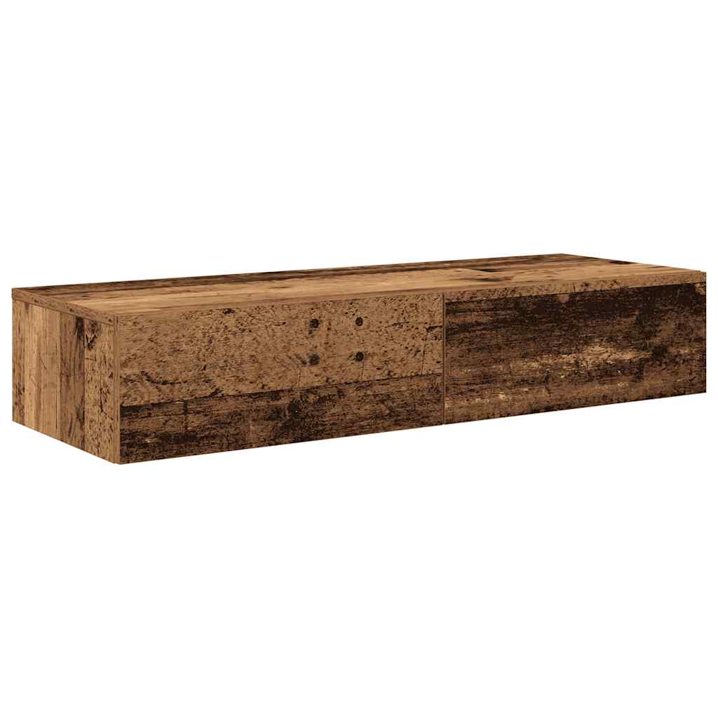 vidaXL Estante de pared con cajones madera vieja 100x36x19 cm