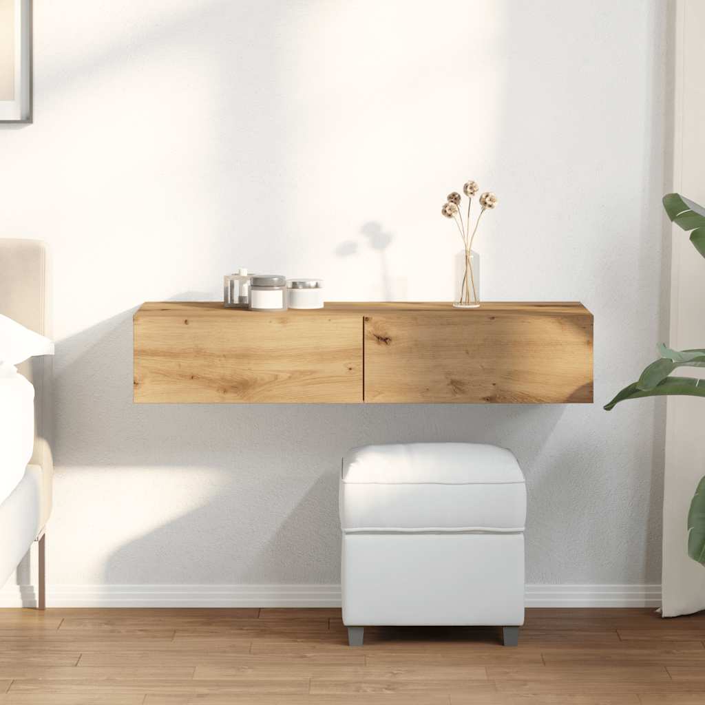 vidaXL Estantería de pared con cajones madera de contrachapada