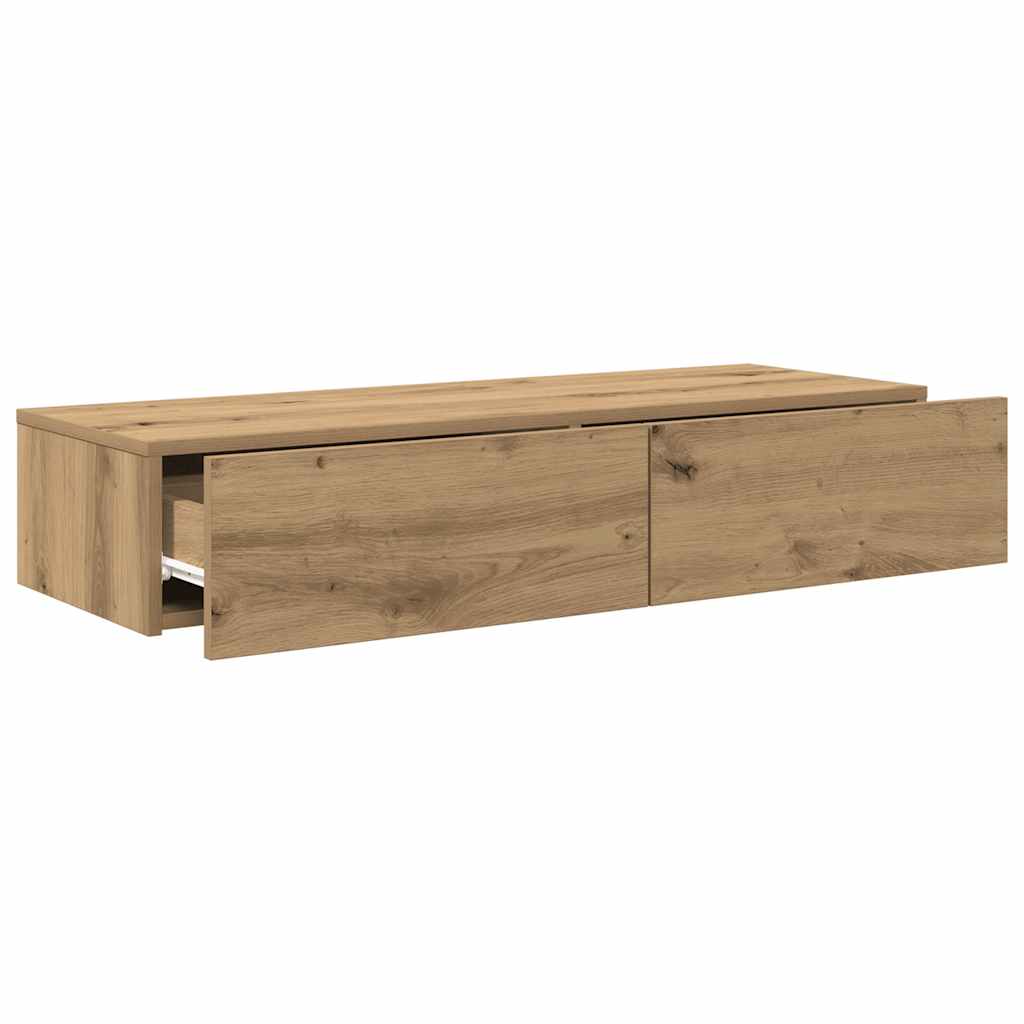 vidaXL Estantería de pared con cajones madera de contrachapada