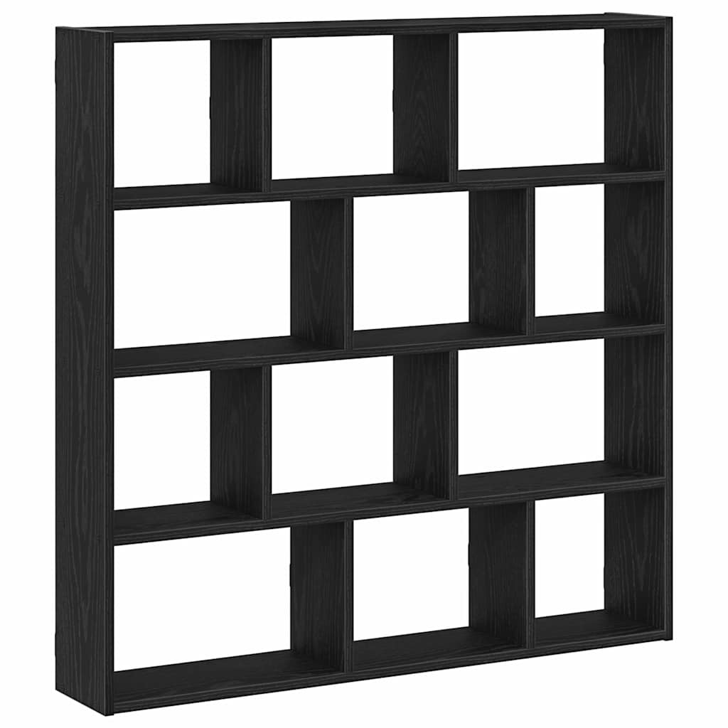 vidaXL Estante cubo de pared 12 compartimentos madera ingeniería negro