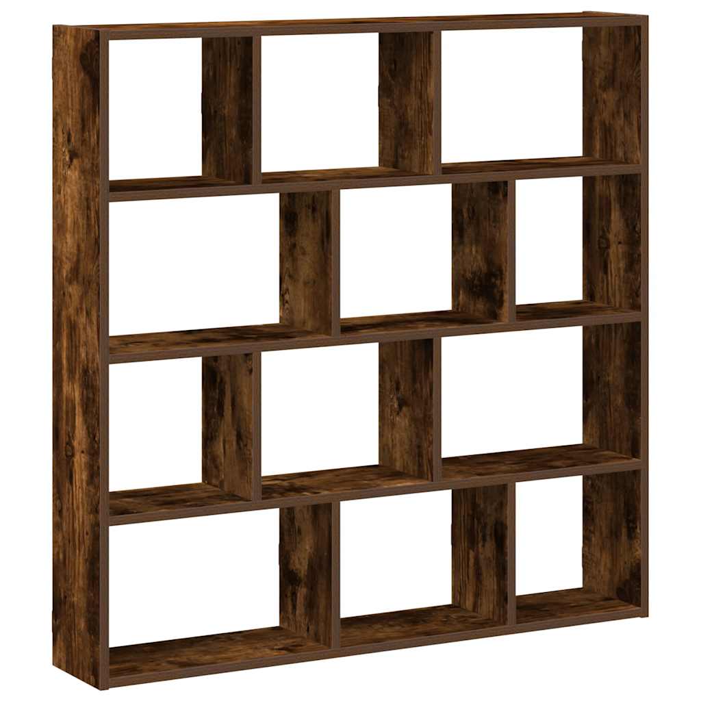 vidaXL Estante cubo de pared 12 compartimentos madera roble ahumado