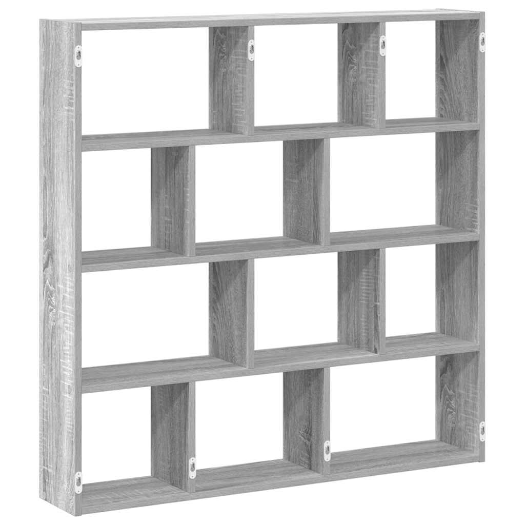 vidaXL Estante cubo de pared 12 compartimentos madera gris sonoma