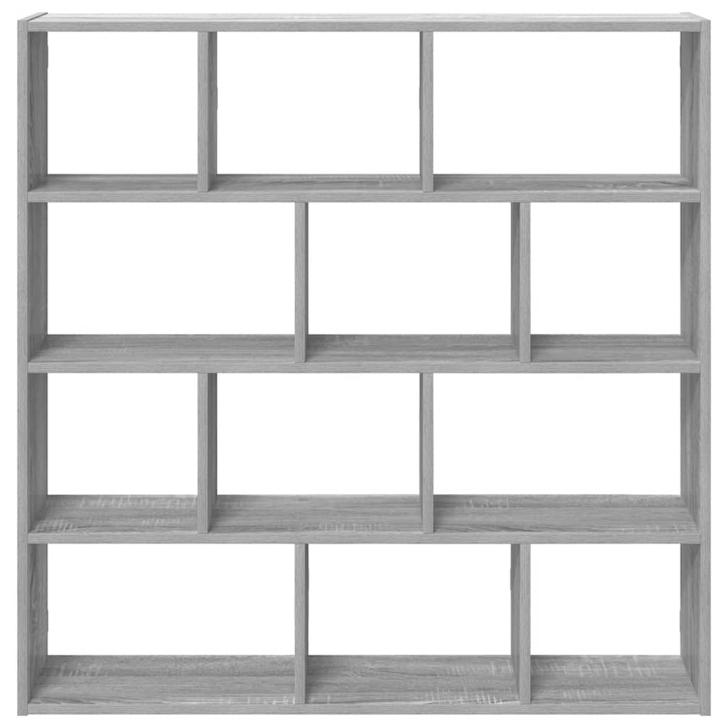 vidaXL Estante cubo de pared 12 compartimentos madera gris sonoma