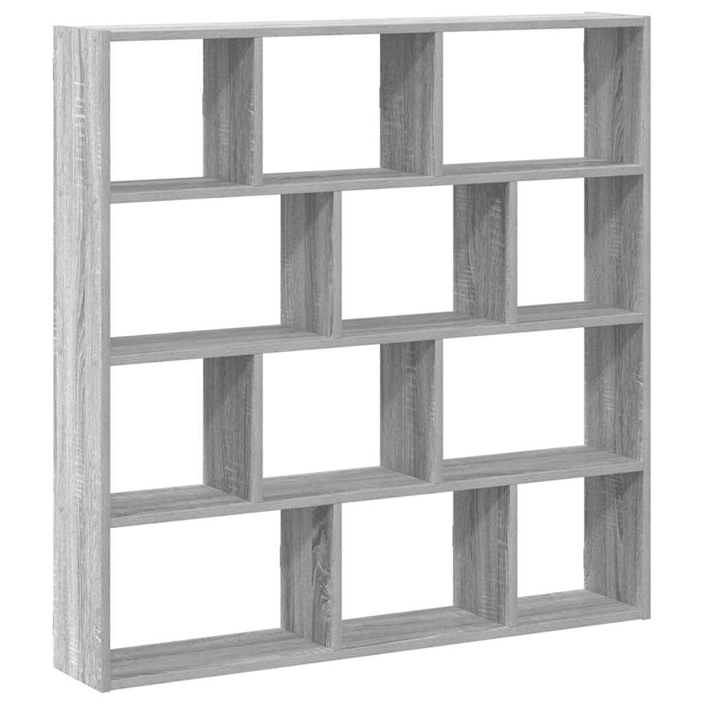 vidaXL Estante cubo de pared 12 compartimentos madera gris sonoma