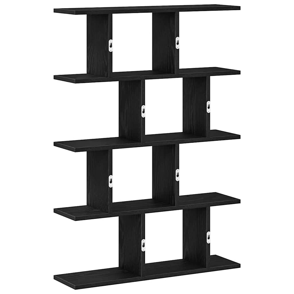 vidaXL Estante cubo de pared 12 compartimentos madera ingeniería negro