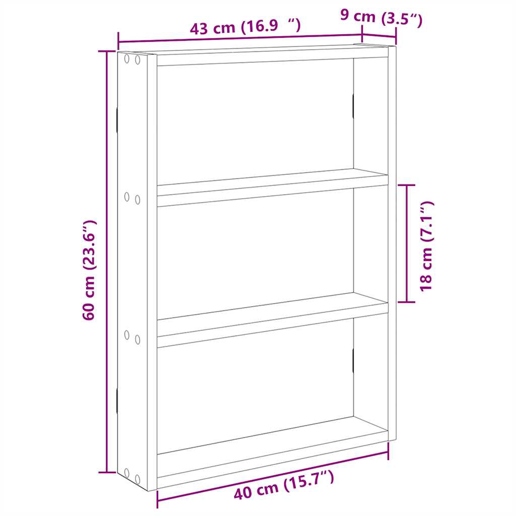 vidaXL Estantería de pared madera de ingeniería blanca 43x9x60 cm