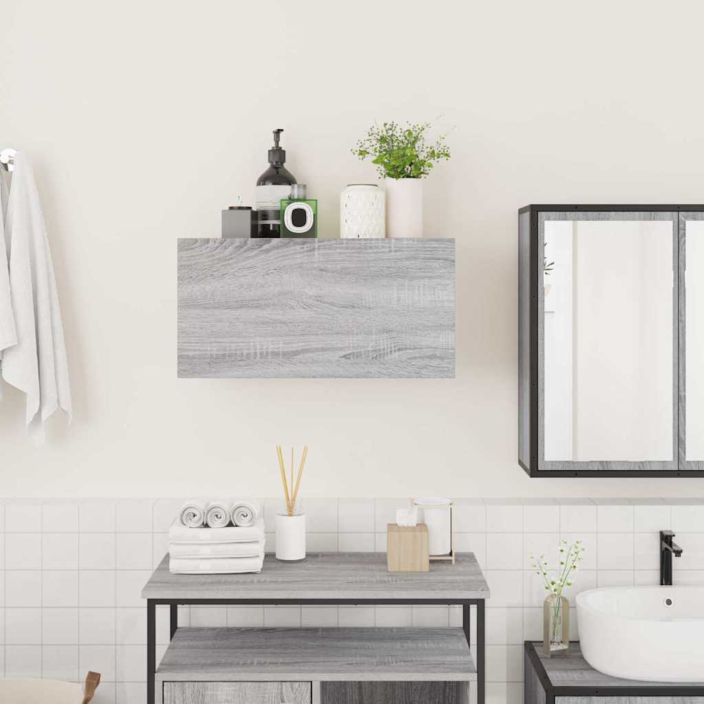 vidaXL Armario de pared baño madera ingeniería gris Sonoma 60x25x30 cm