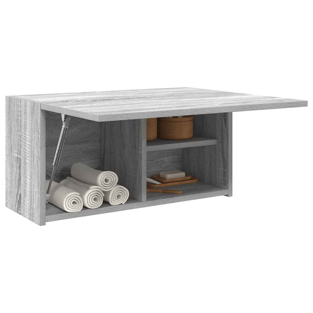 vidaXL Armario de pared baño madera ingeniería gris Sonoma 60x25x30 cm