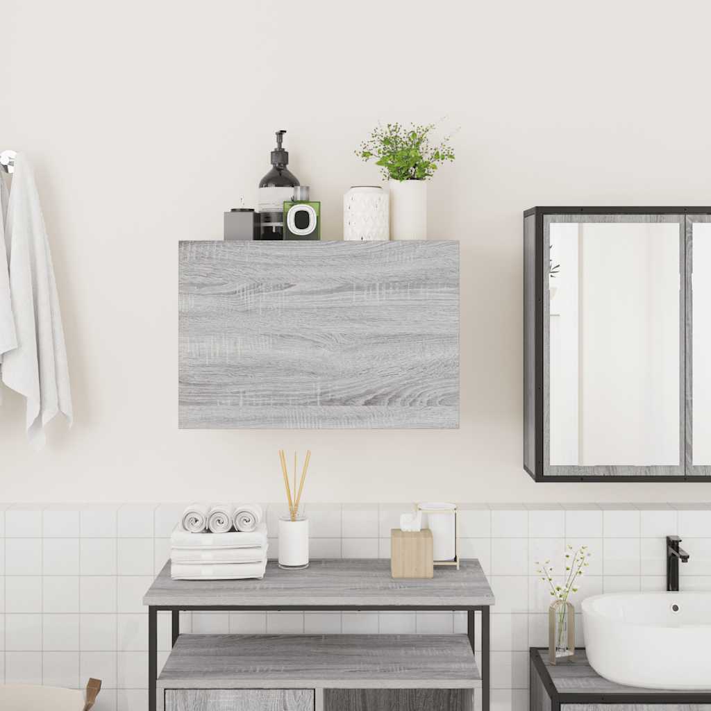 vidaXL Armario de pared baño madera ingeniería gris Sonoma 60x25x40 cm