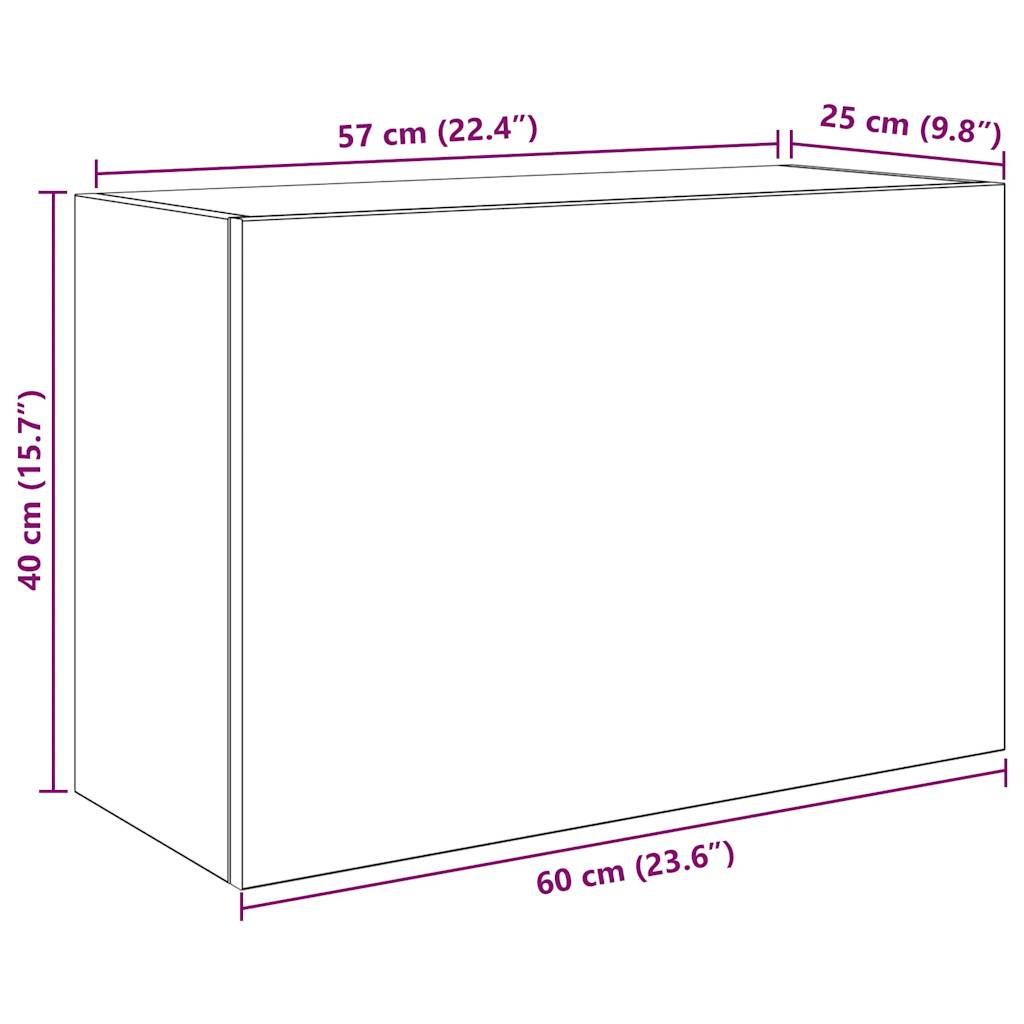 vidaXL Armario de pared baño madera ingeniería gris Sonoma 60x25x40 cm