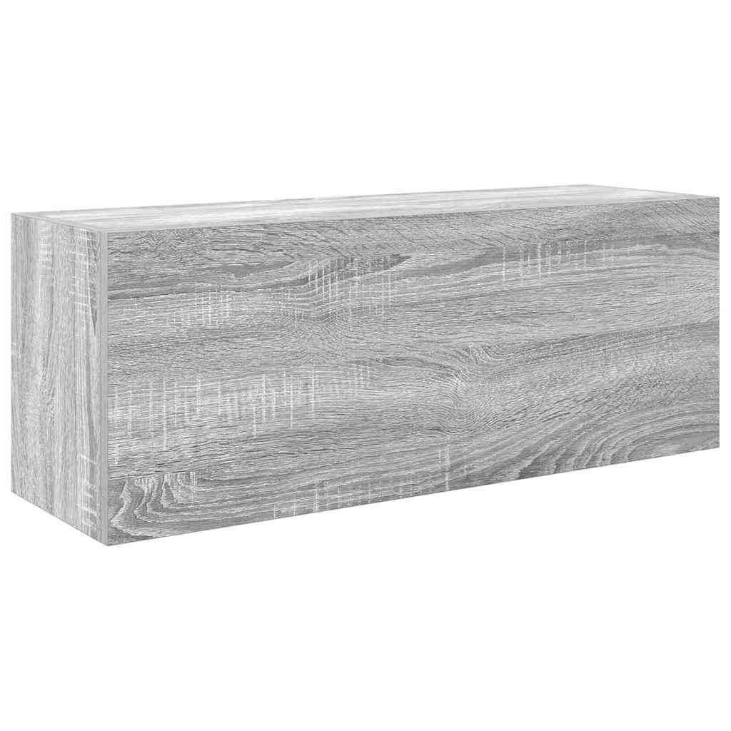 vidaXL Armario de pared baño madera ingeniería gris Sonoma 80x25x30 cm