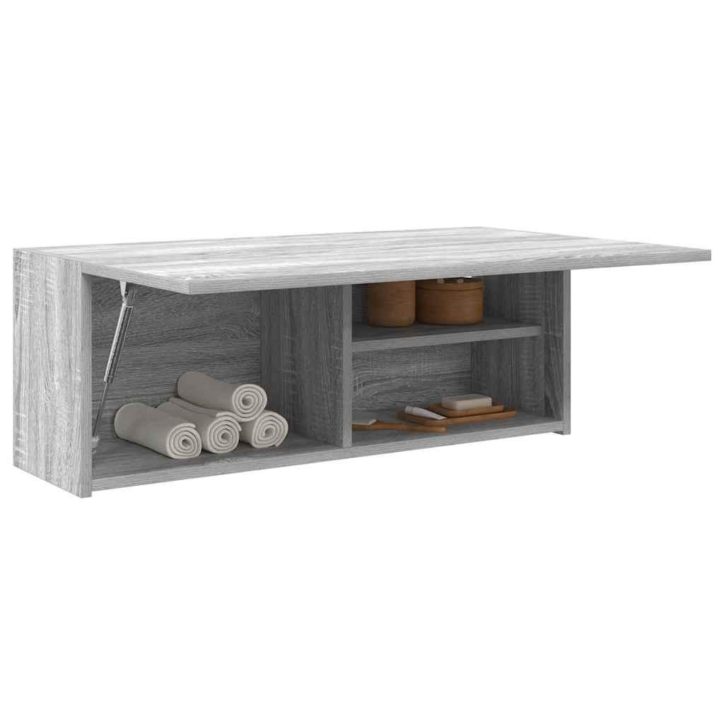 vidaXL Armario de pared baño madera ingeniería gris Sonoma 80x25x30 cm