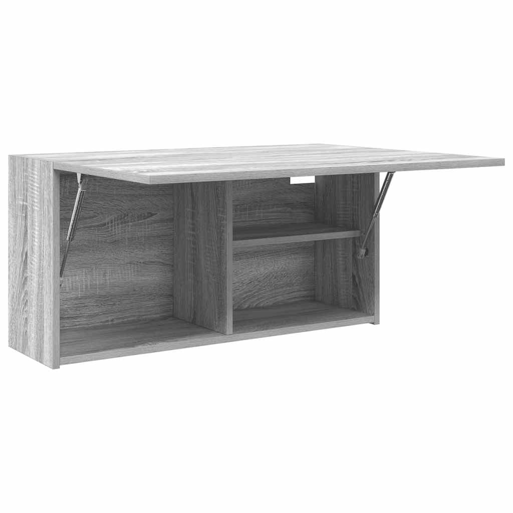 vidaXL Armario de pared baño madera ingeniería gris sonoma 80x25x40 cm