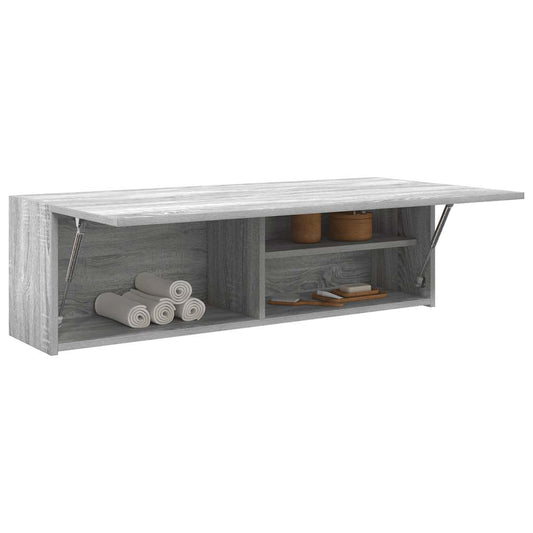 vidaXL Armario de pared baño madera ingeniería gris sonoma 100x25x30cm