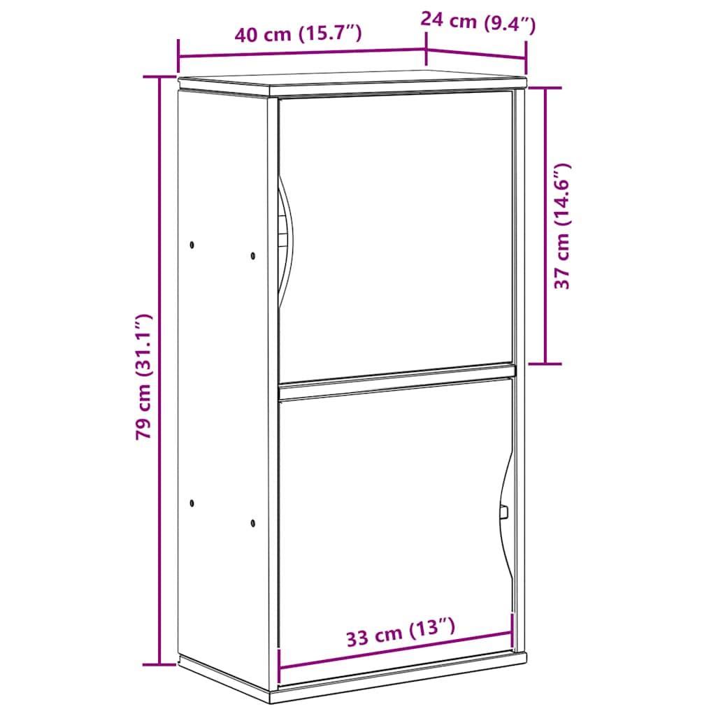 vidaXL Mueble auxiliar ODDA 40x24x79 cm madera maciza de pino