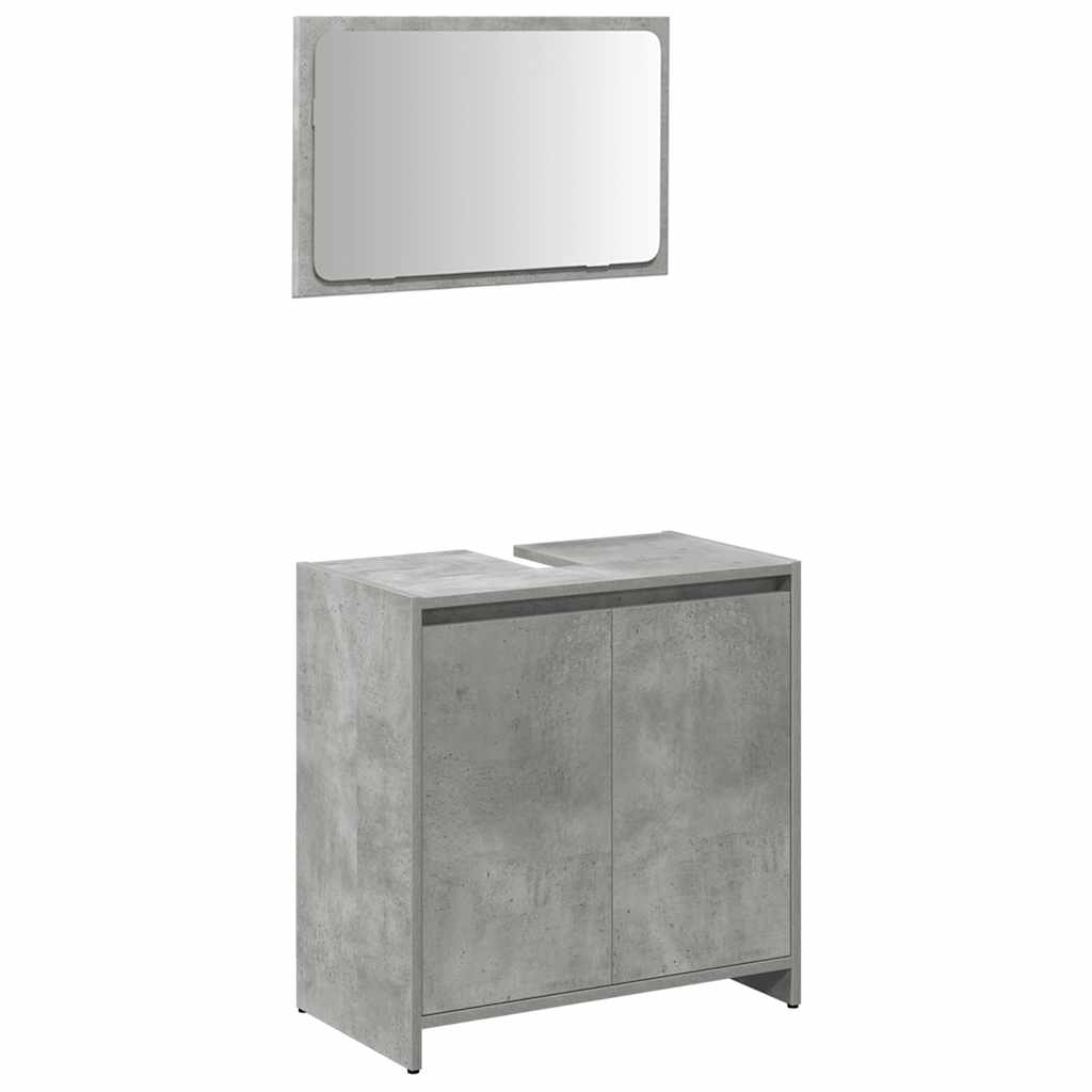 vidaXL Set muebles de baño 2 piezas madera contrachapada gris hormigón