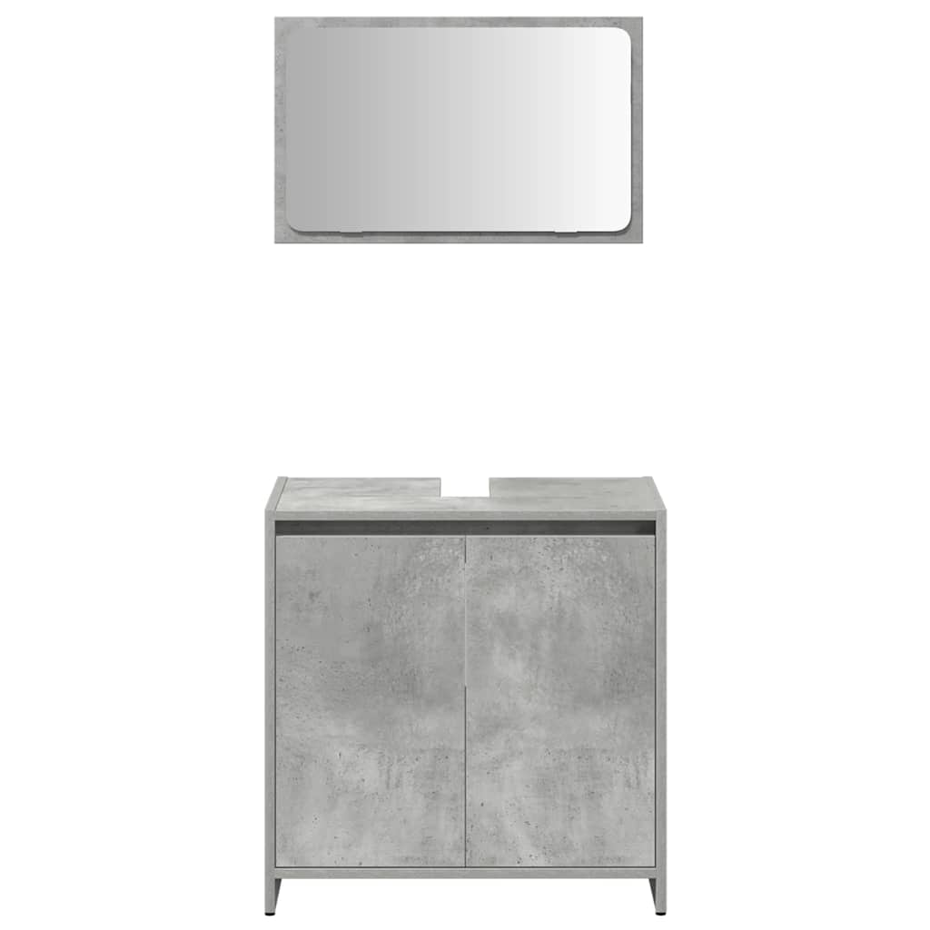 vidaXL Set muebles de baño 2 piezas madera contrachapada gris hormigón