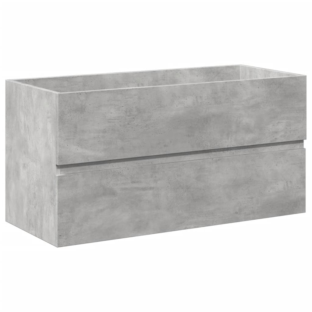 vidaXL Set muebles de baño 2 piezas madera contrachapada gris hormigón