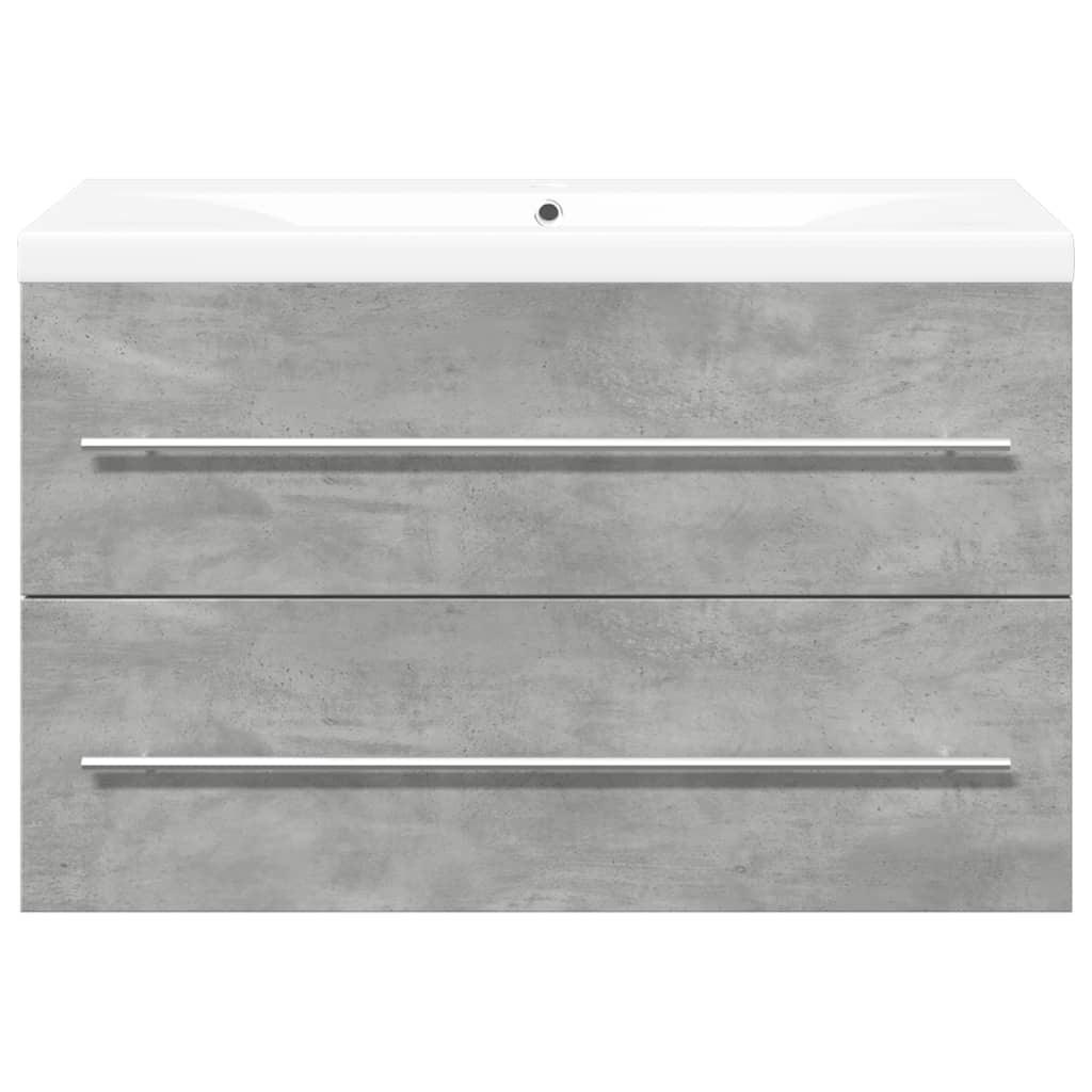 vidaXL Set muebles de baño 2 piezas madera contrachapada gris hormigón