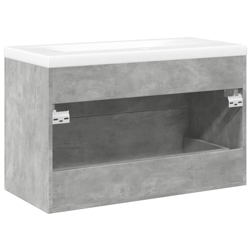 vidaXL Set muebles de baño 2 piezas madera contrachapada gris hormigón