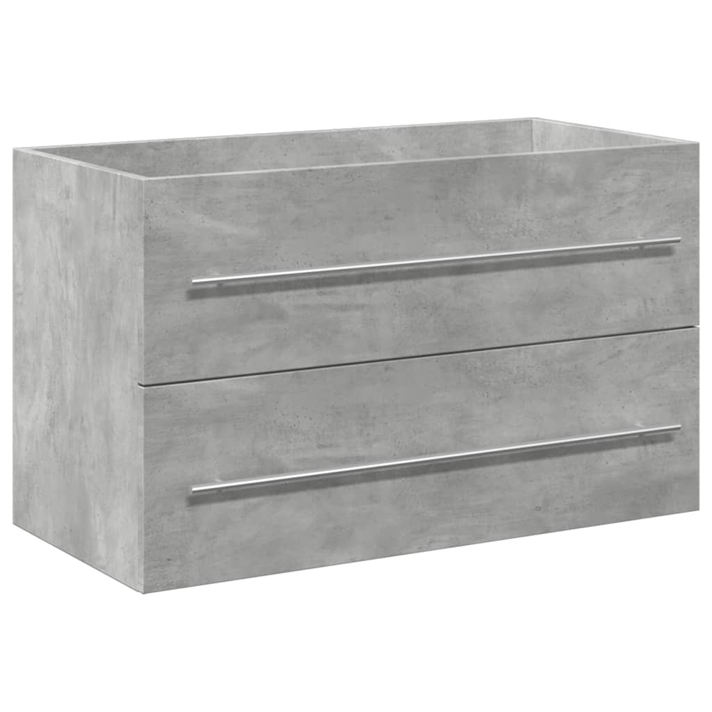 vidaXL Set muebles de baño 2 piezas madera contrachapada gris hormigón