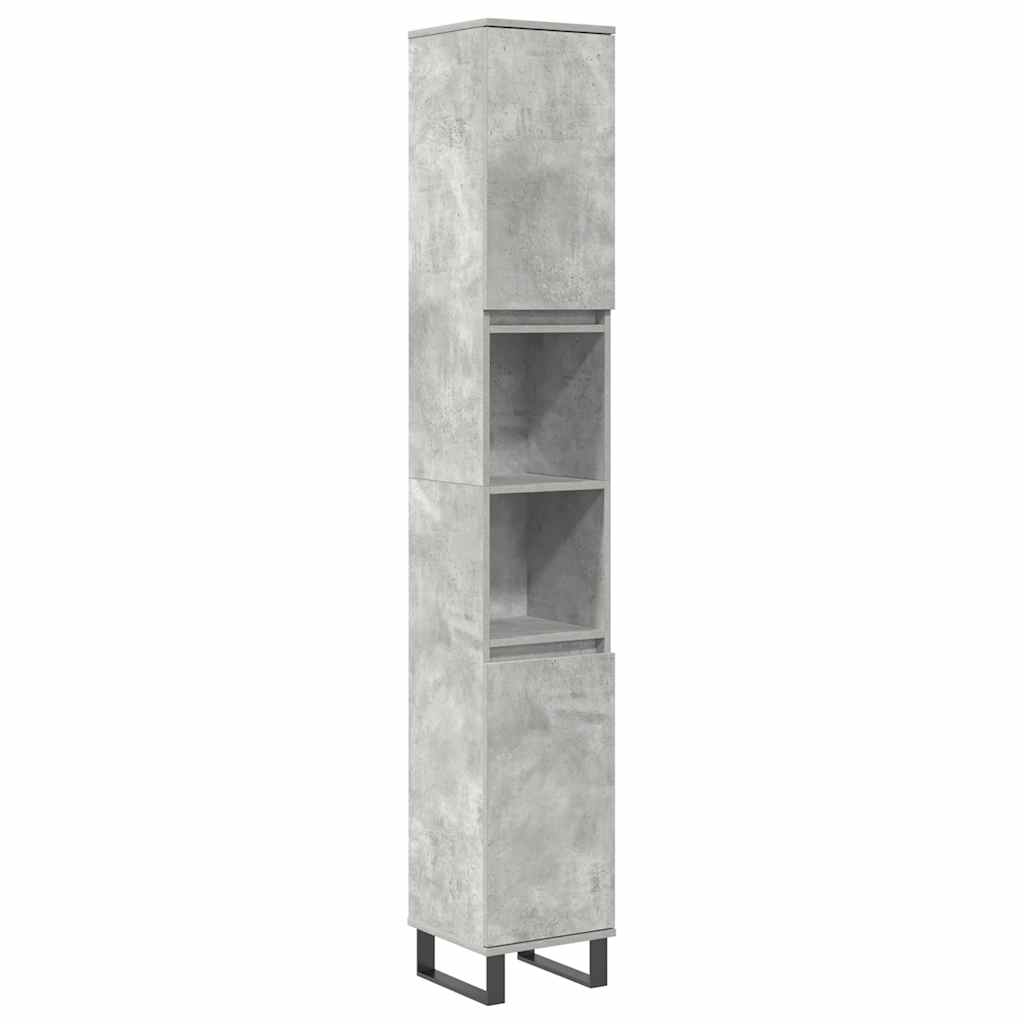 vidaXL Set muebles de baño 2 piezas madera contrachapada gris hormigón