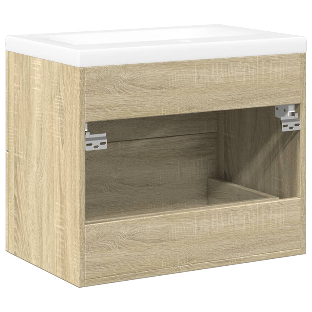 vidaXL Set de muebles de baño 2 pzas madera contrachapada roble Sonoma