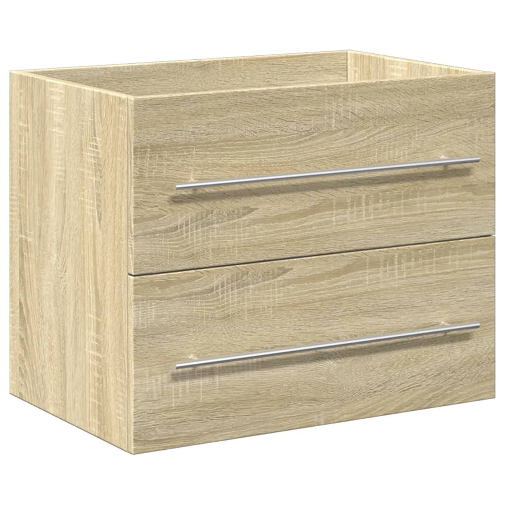 vidaXL Set de muebles de baño 2 pzas madera contrachapada roble Sonoma