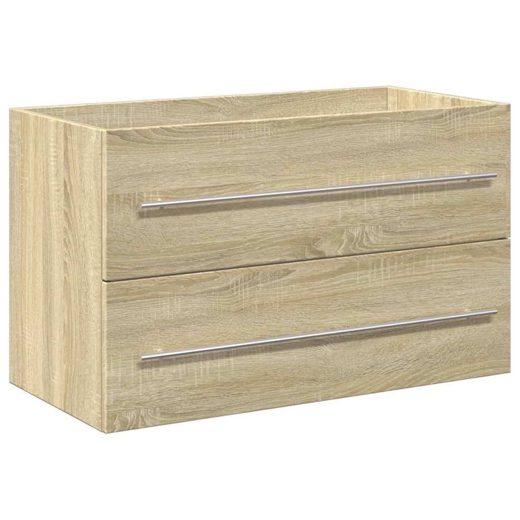 vidaXL Set de muebles de baño 2 pzas madera contrachapada roble Sonoma