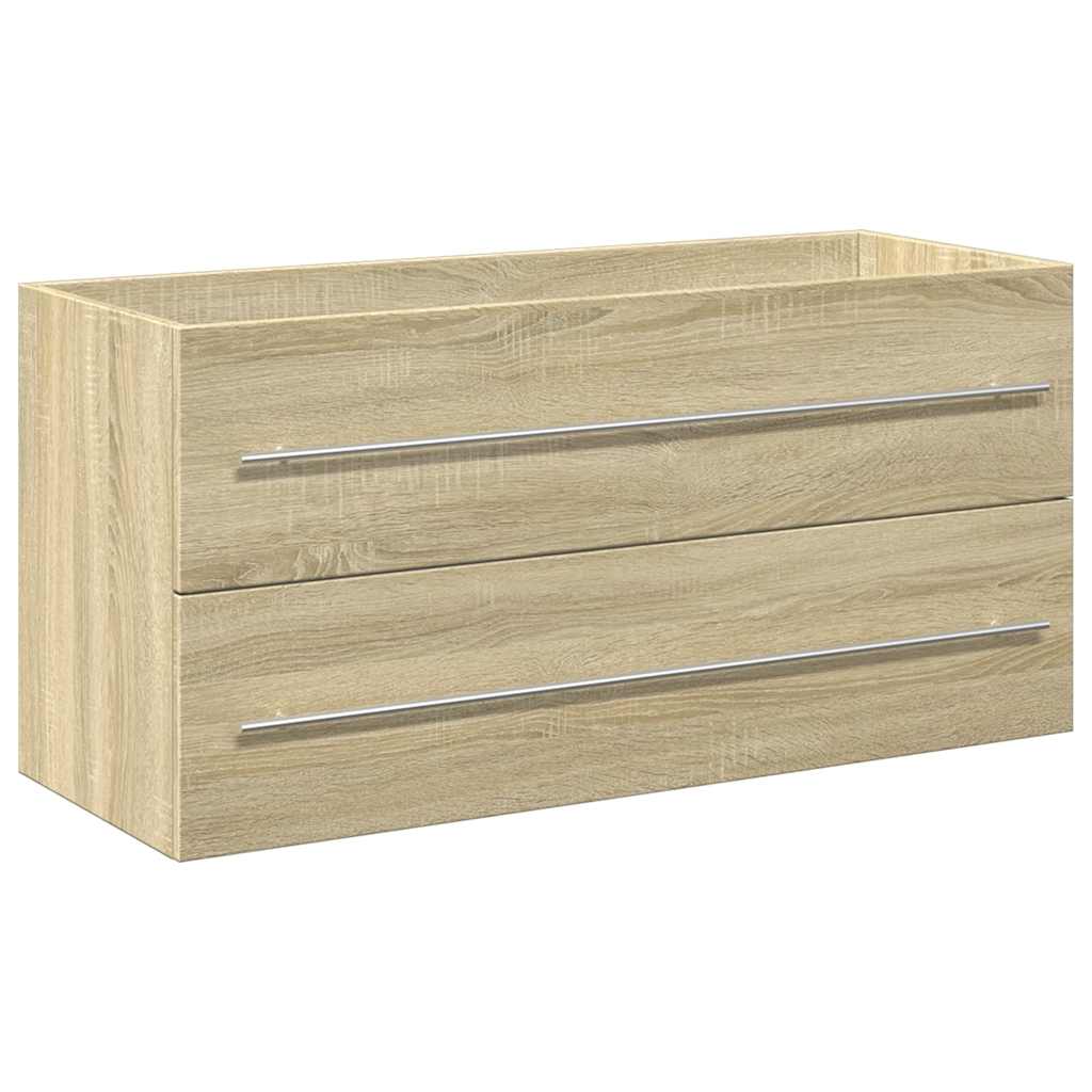 vidaXL Set de muebles de baño 2 pzas madera contrachapada roble Sonoma