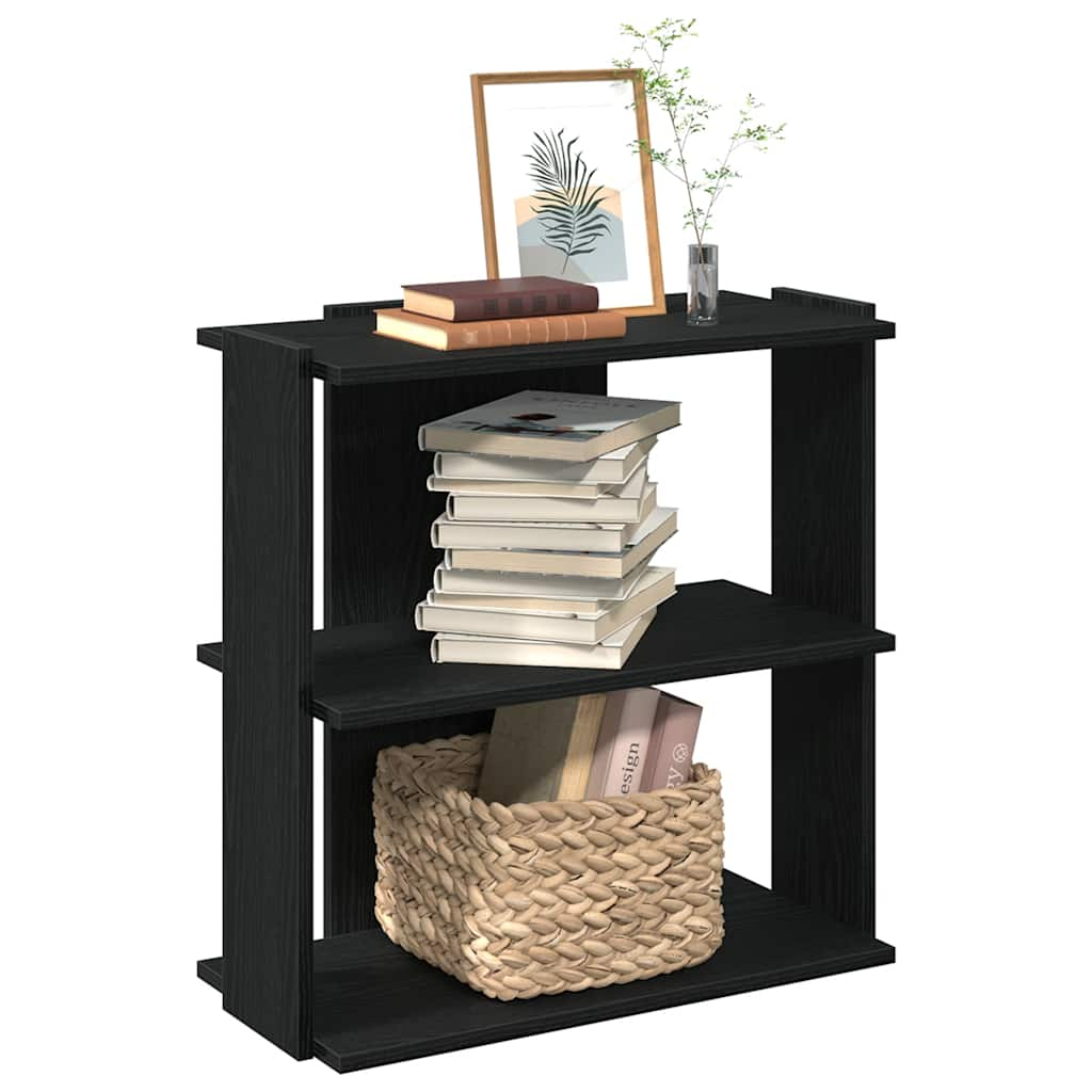 vidaXL Librería de 3 estantes madera de ingeniería negro 60x30x60 cm