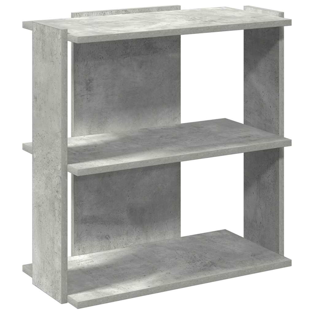 vidaXL Librería de 3 niveles madera gris hormigón 60x30x60 cm