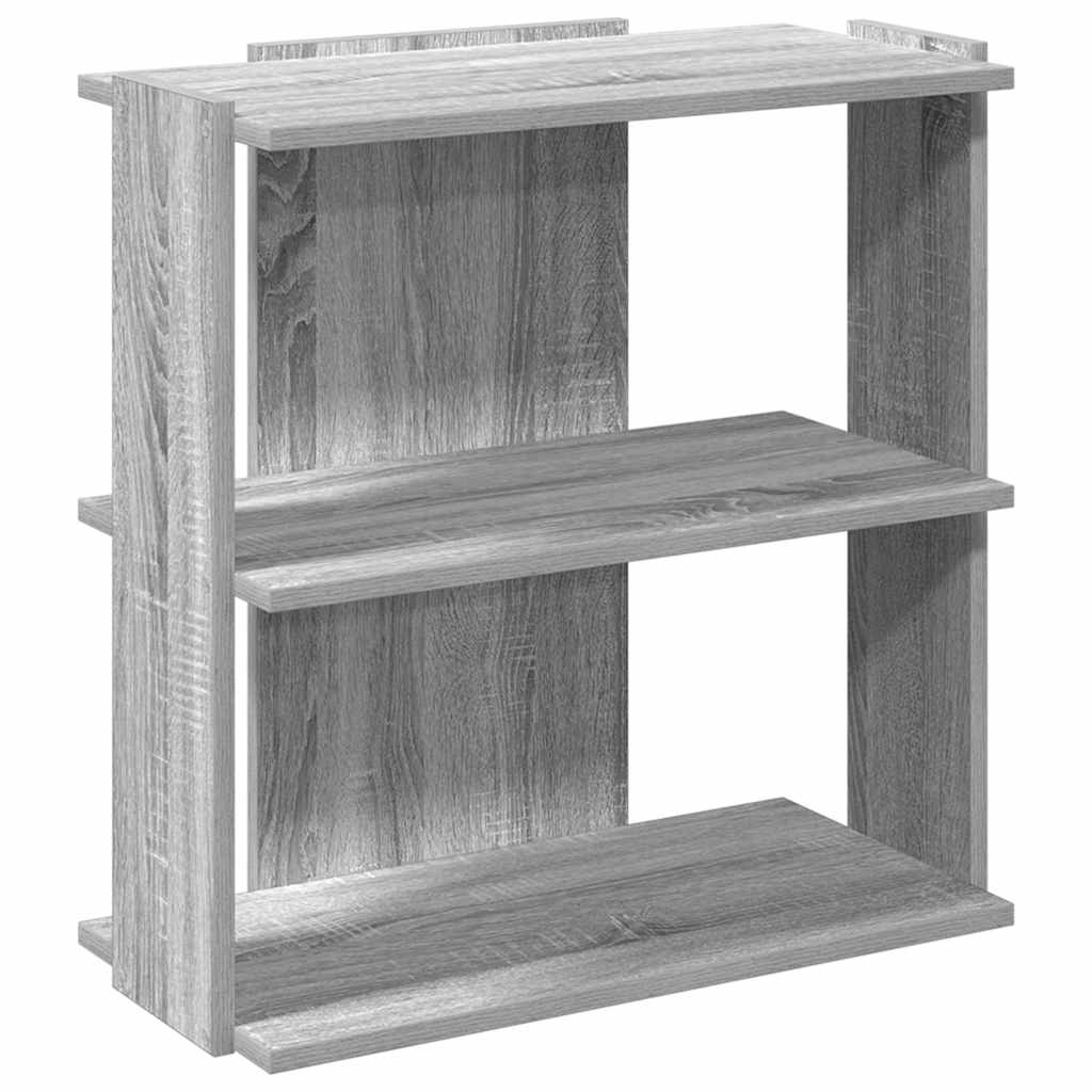 vidaXL Librería 3 estantes madera ingeniería gris Sonoma 60x30x60 cm