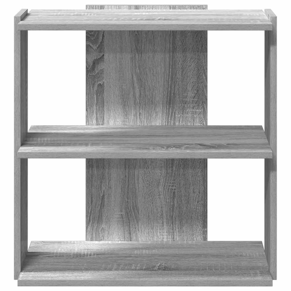 vidaXL Librería 3 estantes madera ingeniería gris Sonoma 60x30x60 cm