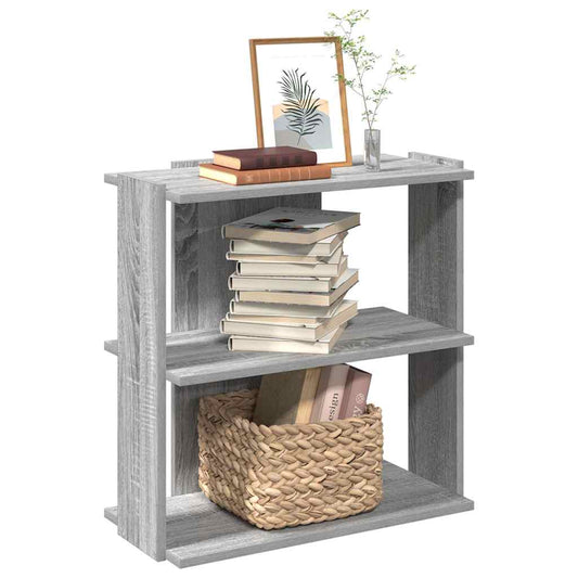 vidaXL Librería 3 estantes madera ingeniería gris Sonoma 60x30x60 cm