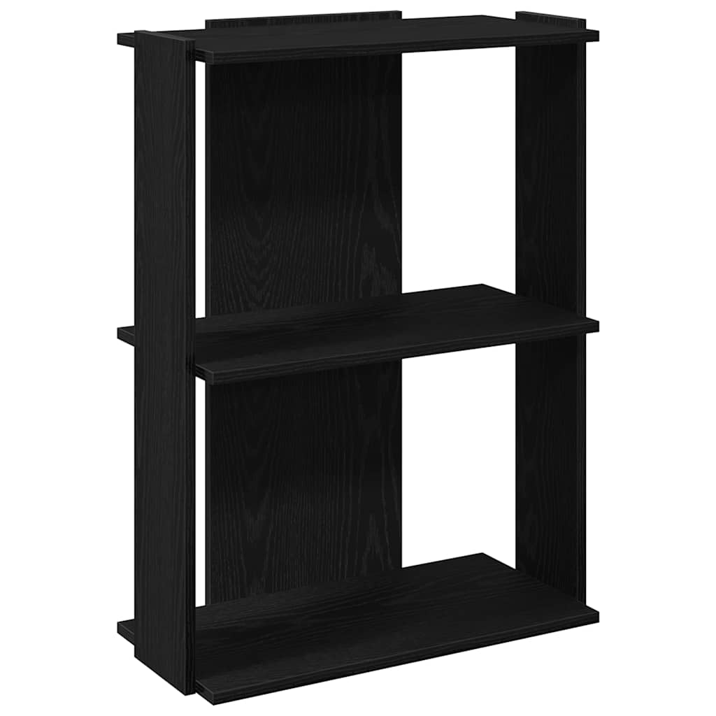 vidaXL Librería de 3 estantes madera de ingeniería negro 60x30x80 cm