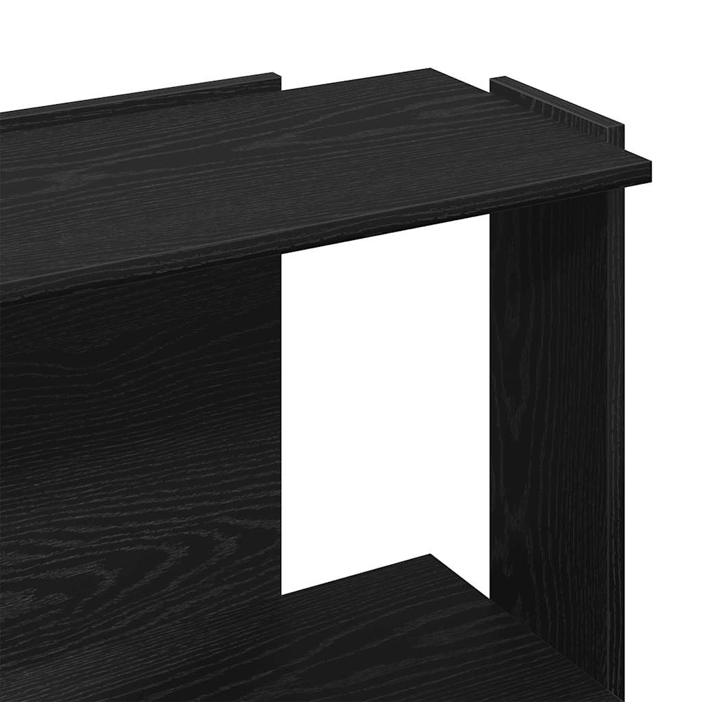 vidaXL Librería de 3 estantes madera de ingeniería negro 60x30x80 cm