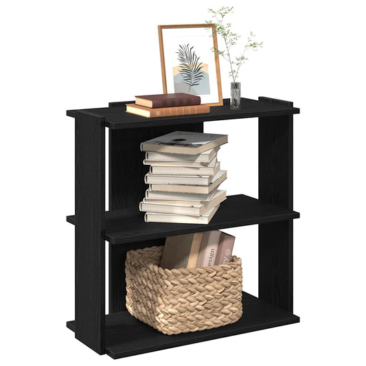 vidaXL Librería de 3 estantes madera de ingeniería negro 60x30x80 cm