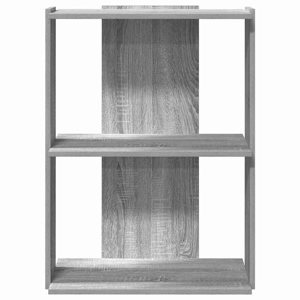 vidaXL Librería 3 estantes madera ingeniería gris sonoma 60x30x80 cm