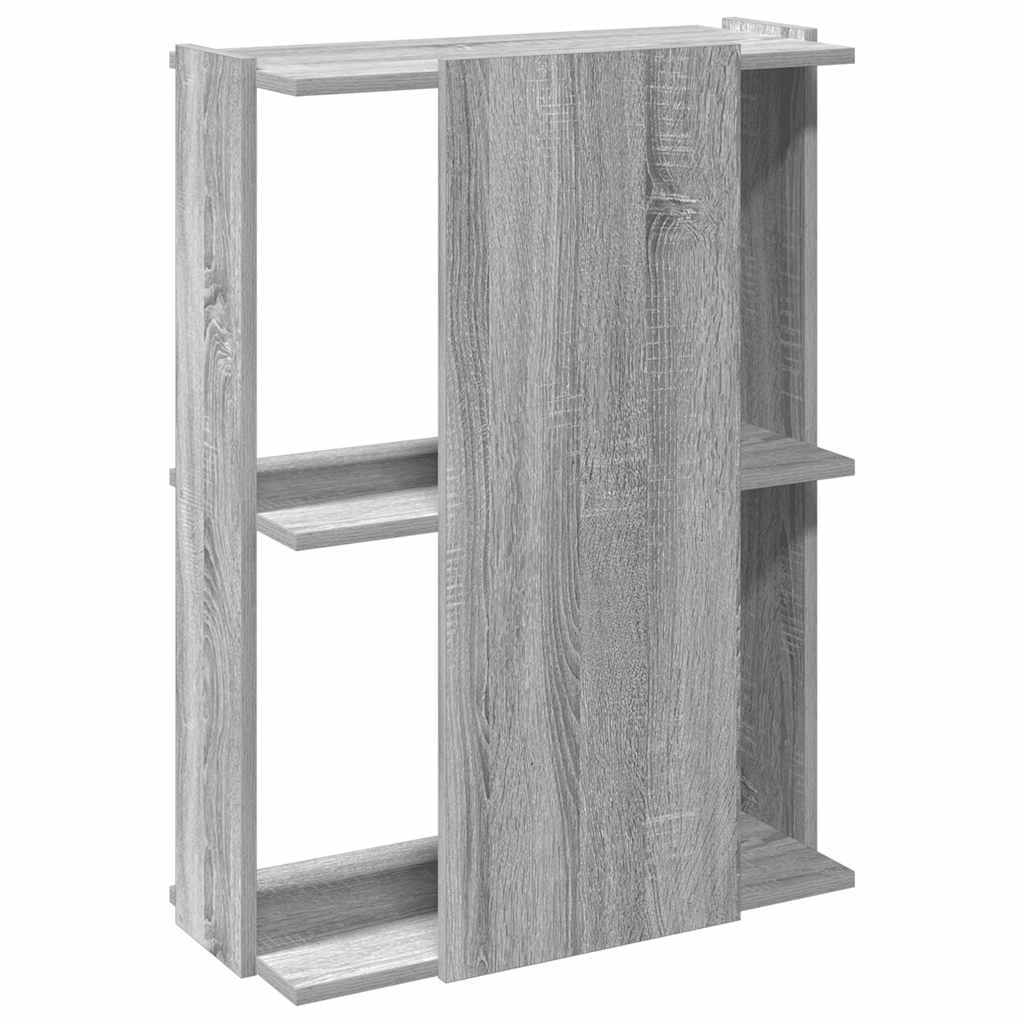 vidaXL Librería 3 estantes madera ingeniería gris sonoma 60x30x80 cm