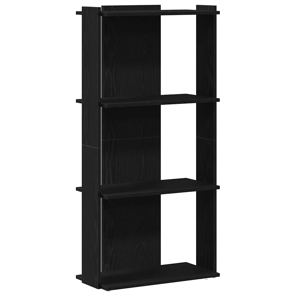 vidaXL Librería de 3 estantes madera de ingeniería negro 60x30x120 cm